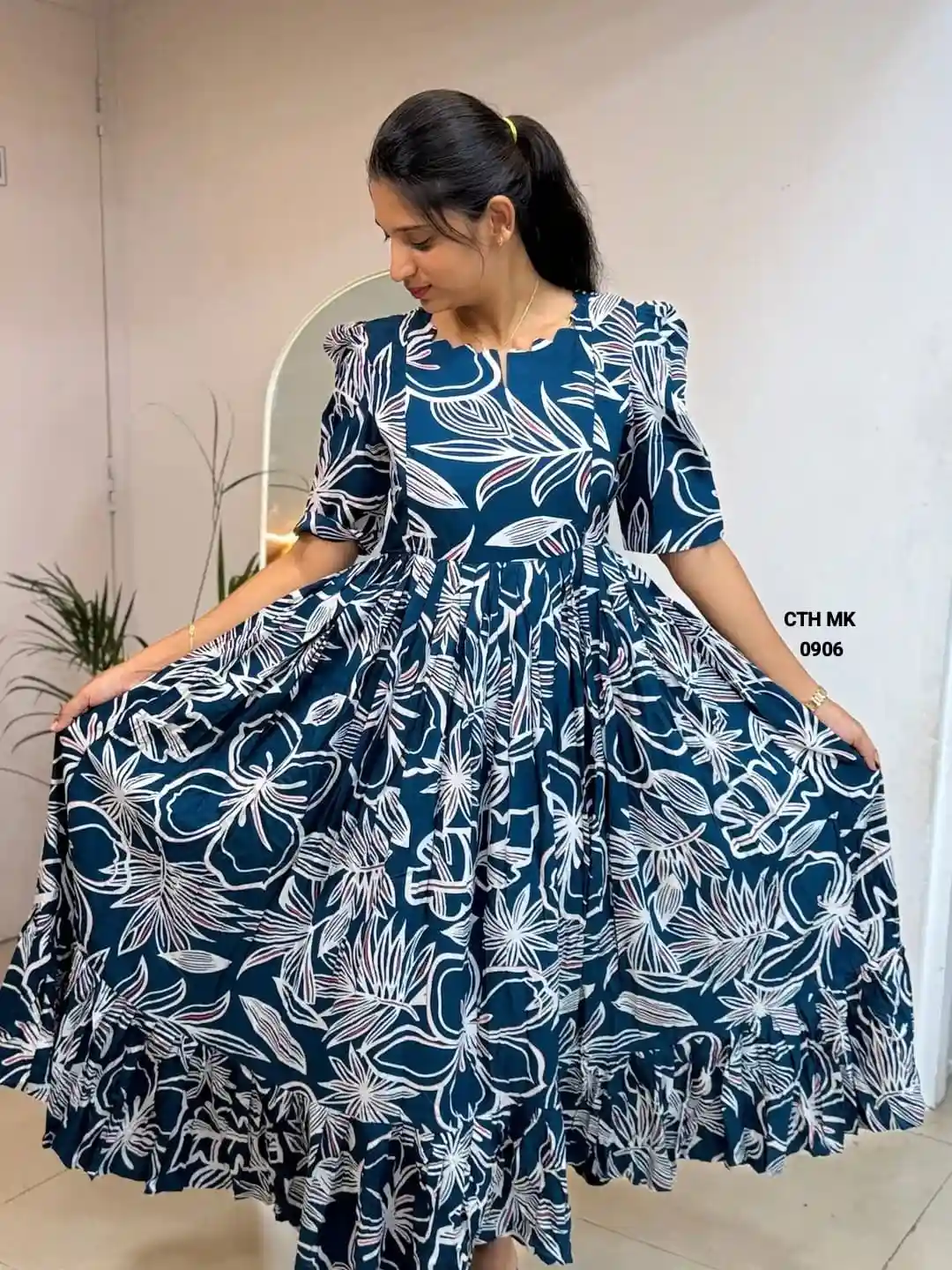 Premium Soft Cotton Printed Gown
